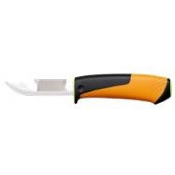 Cuchillo Fiskars para trabajos difíciles con funda  afilador